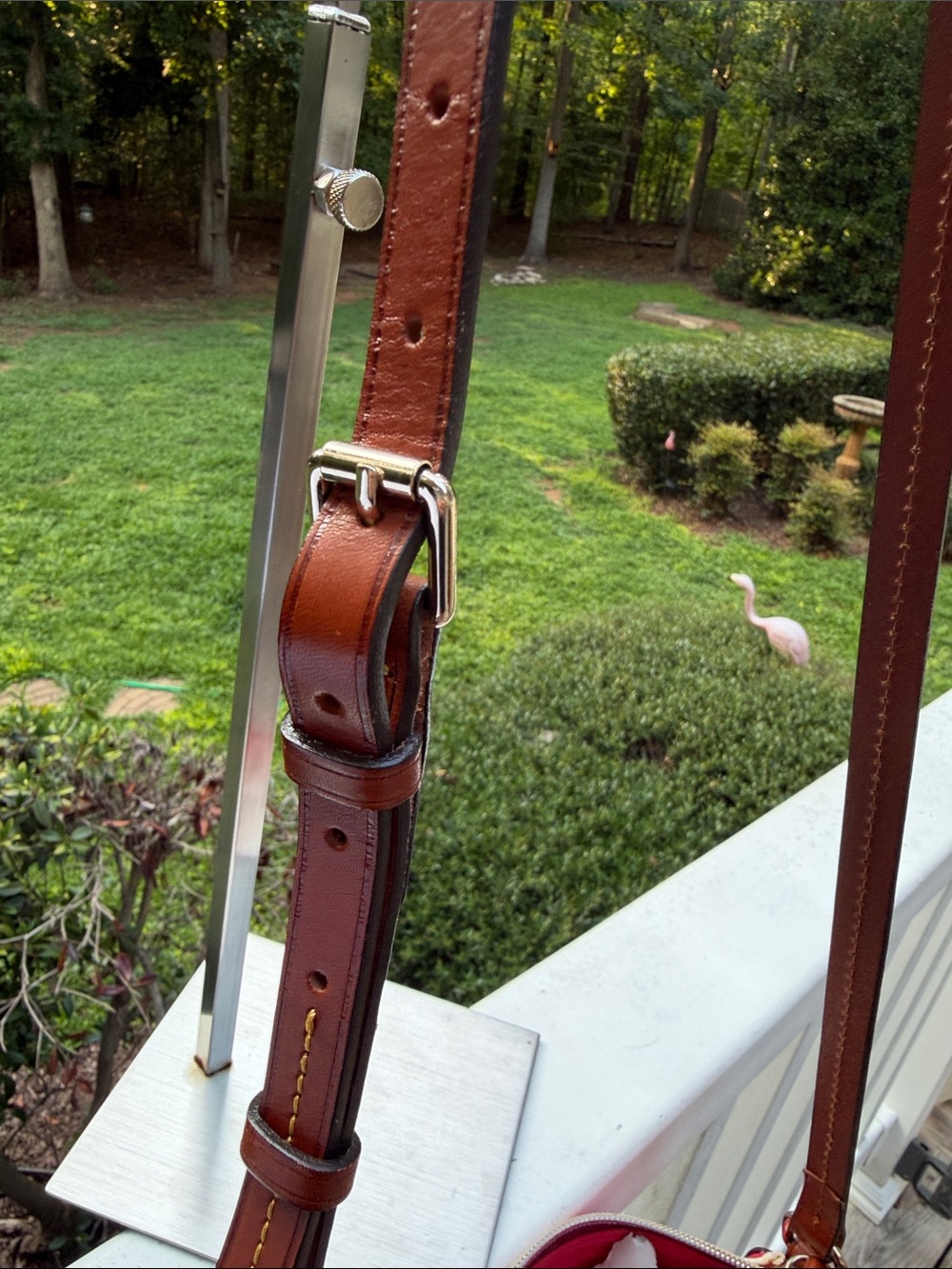 25$ LOW Dooney & Bourke Pink and White Striped Crossbody Bag GUC - Picture 13 of 16